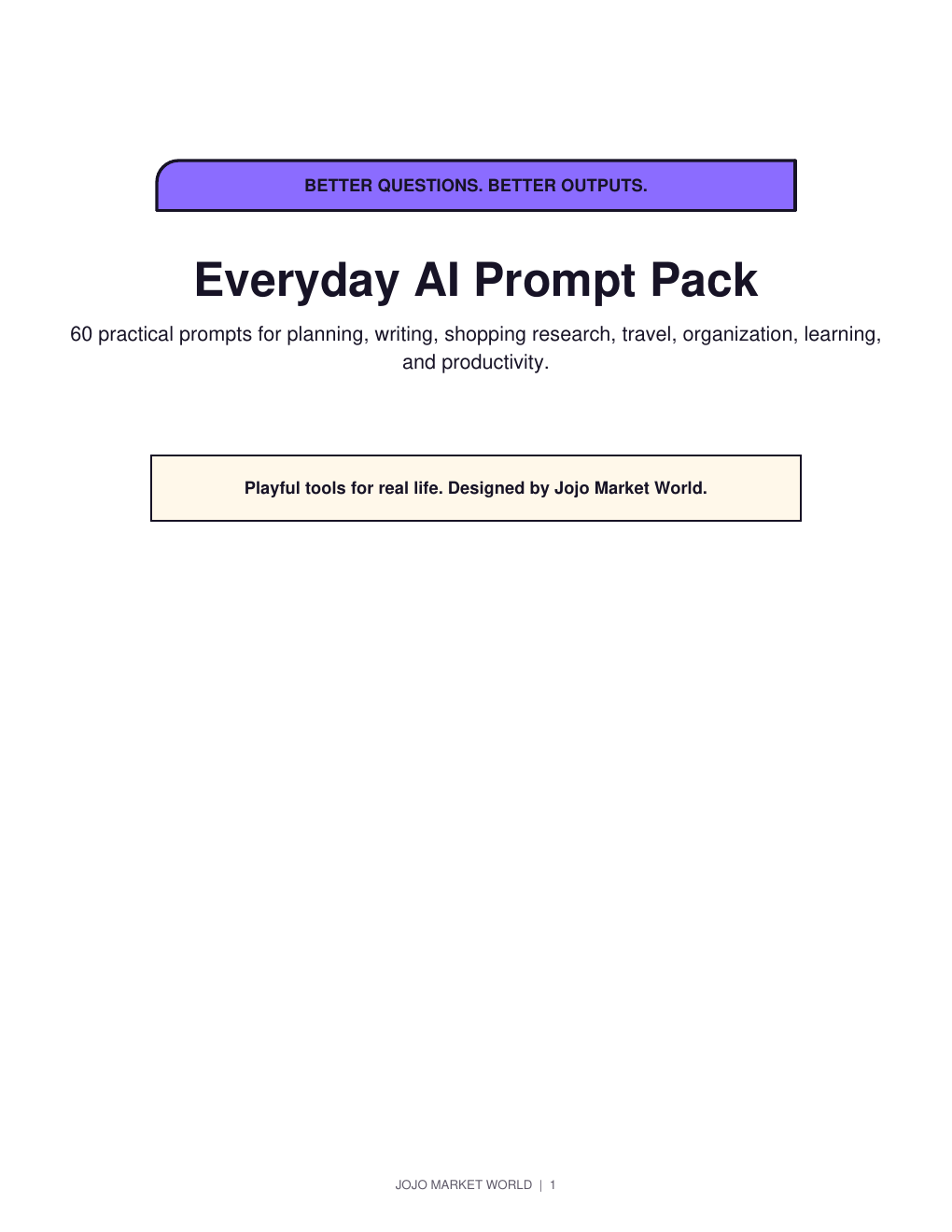 Everyday AI Prompt Pack PDF