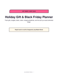 Holiday Gift & Black Friday Planner PDF