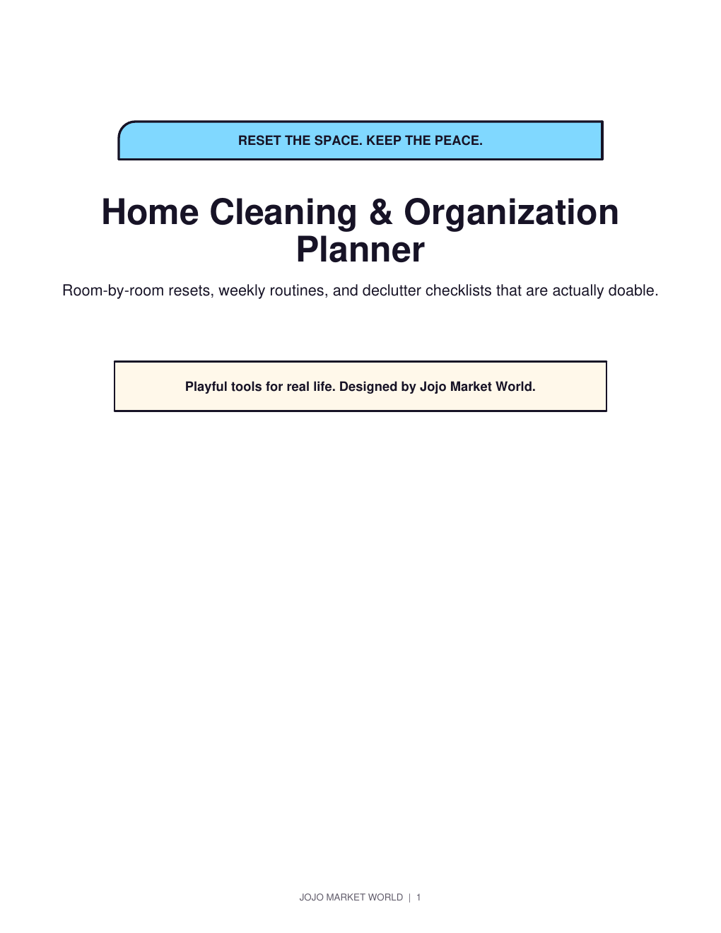 Home Cleaning & Organization Planner PDF