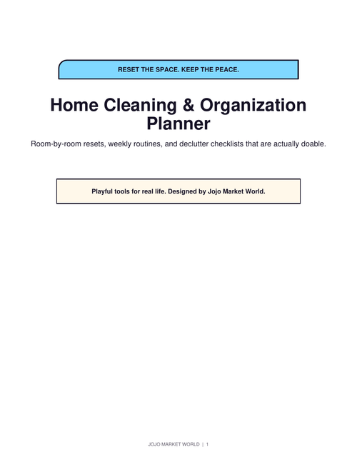 Home Cleaning & Organization Planner PDF